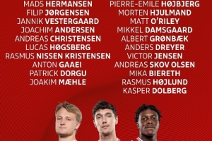 丹麦国家队大名单：小舒梅切尔领衔，霍伊伦、多古、尤尔曼德入选