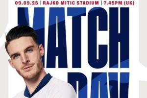 英格兰客战塞尔维亚首发：凯恩、赖斯先发，埃泽、拉什福德替补