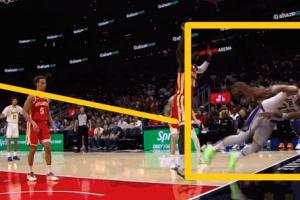 太极限了！东契奇身体已横着飞出底线但仍送出妙传助拉拉维亚2+1